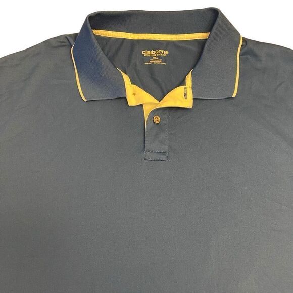Claiborne Men's Blue Moisture Wicking Polo Sz 2XL - Picture 2 of 14